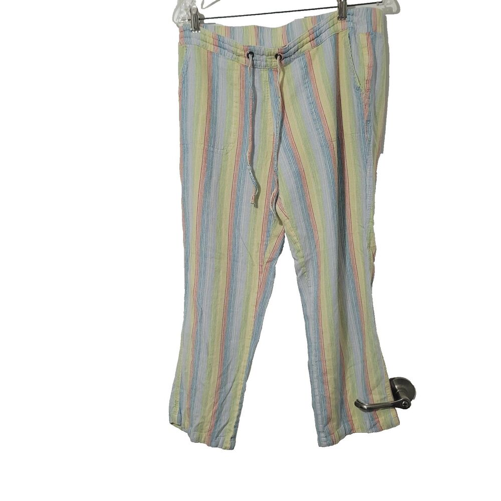 For Cynthia large pants drawstring striped colorful elastic waistband pockets